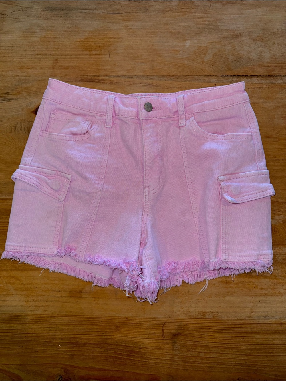 Flying Monkey Pink Cargo Denim Shorts Size 29